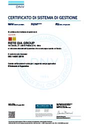 Gia Group - Certificato ISO 14001:2015